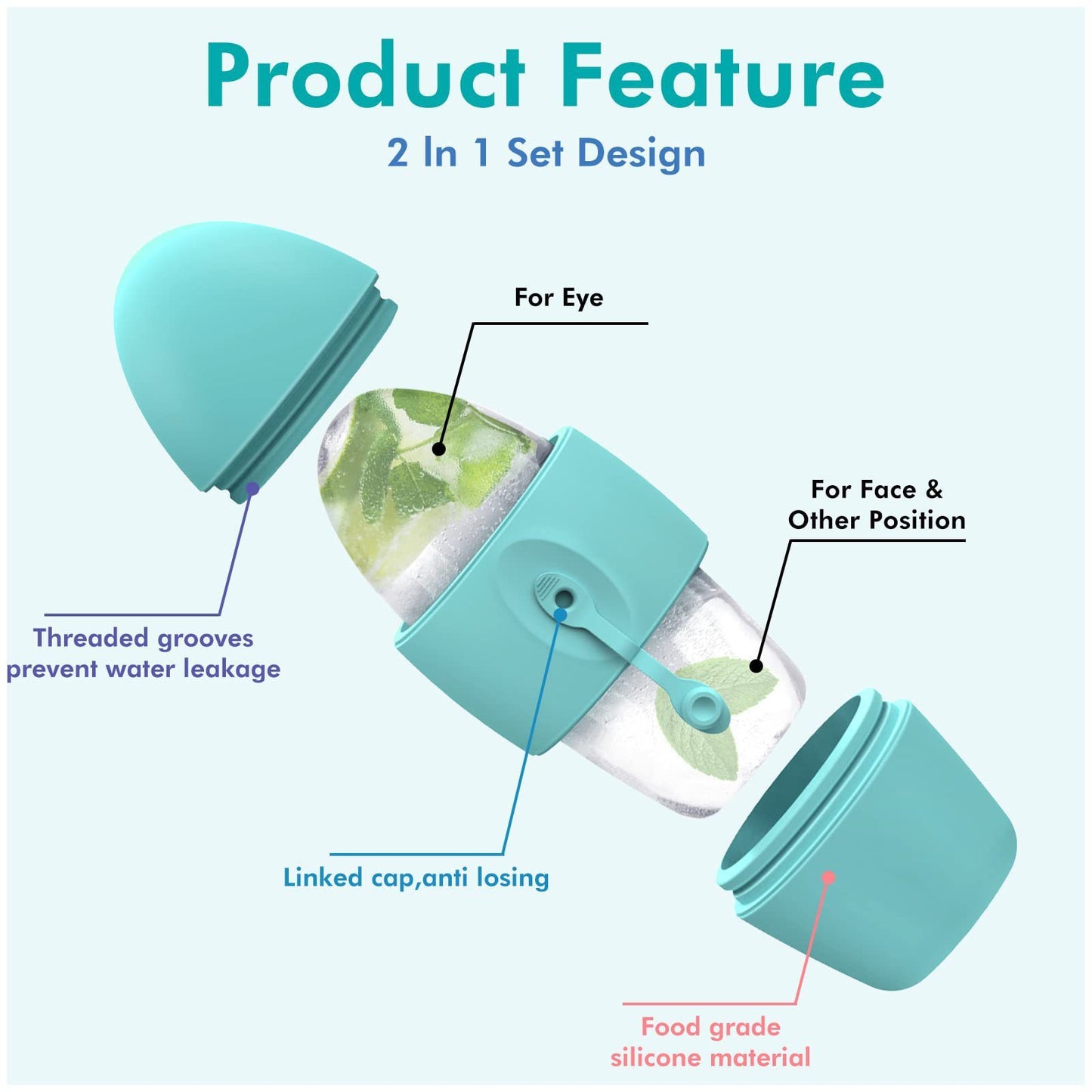 Silicone Ice Roller for Face & Eyes – Skin Tightening, Puffiness & Dark Circle Remover
