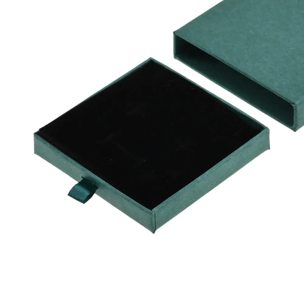 10x10x2cm Jewelry Necklace Box 16 Colors Square Pull-Out Style Travel Jewelry Box Storage Organizer Surprise Gift Packaging Case