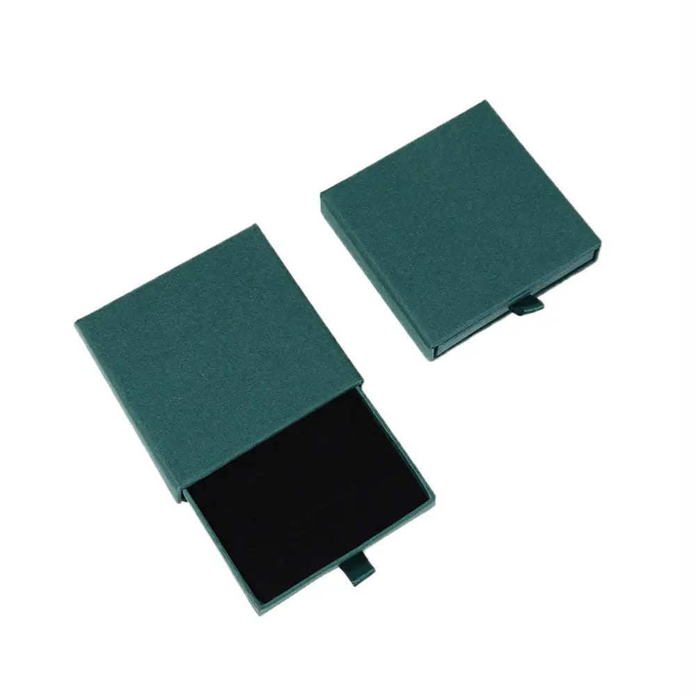 10x10x2cm Jewelry Necklace Box 16 Colors Square Pull-Out Style Travel Jewelry Box Storage Organizer Surprise Gift Packaging Case