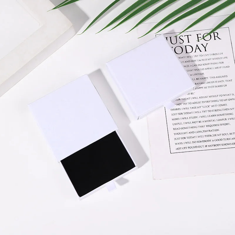 10x10x2cm Jewelry Necklace Box 16 Colors Square Pull-Out Style Travel Jewelry Box Storage Organizer Surprise Gift Packaging Case