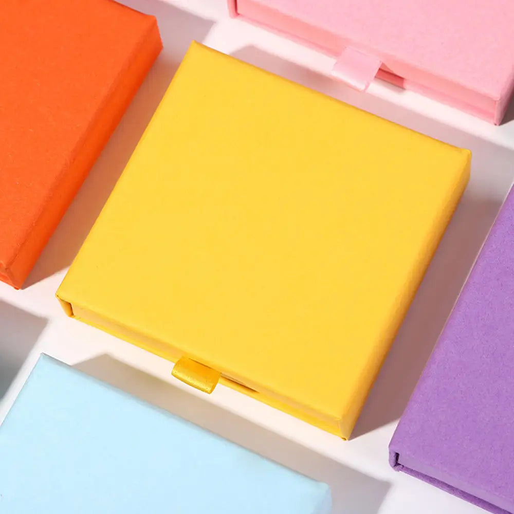 10x10x2cm Jewelry Necklace Box 16 Colors Square Pull-Out Style Travel Jewelry Box Storage Organizer Surprise Gift Packaging Case