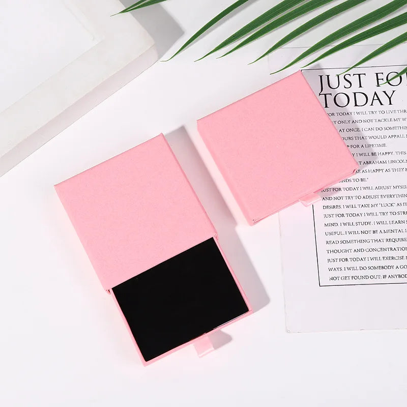 10x10x2cm Jewelry Necklace Box 16 Colors Square Pull-Out Style Travel Jewelry Box Storage Organizer Surprise Gift Packaging Case