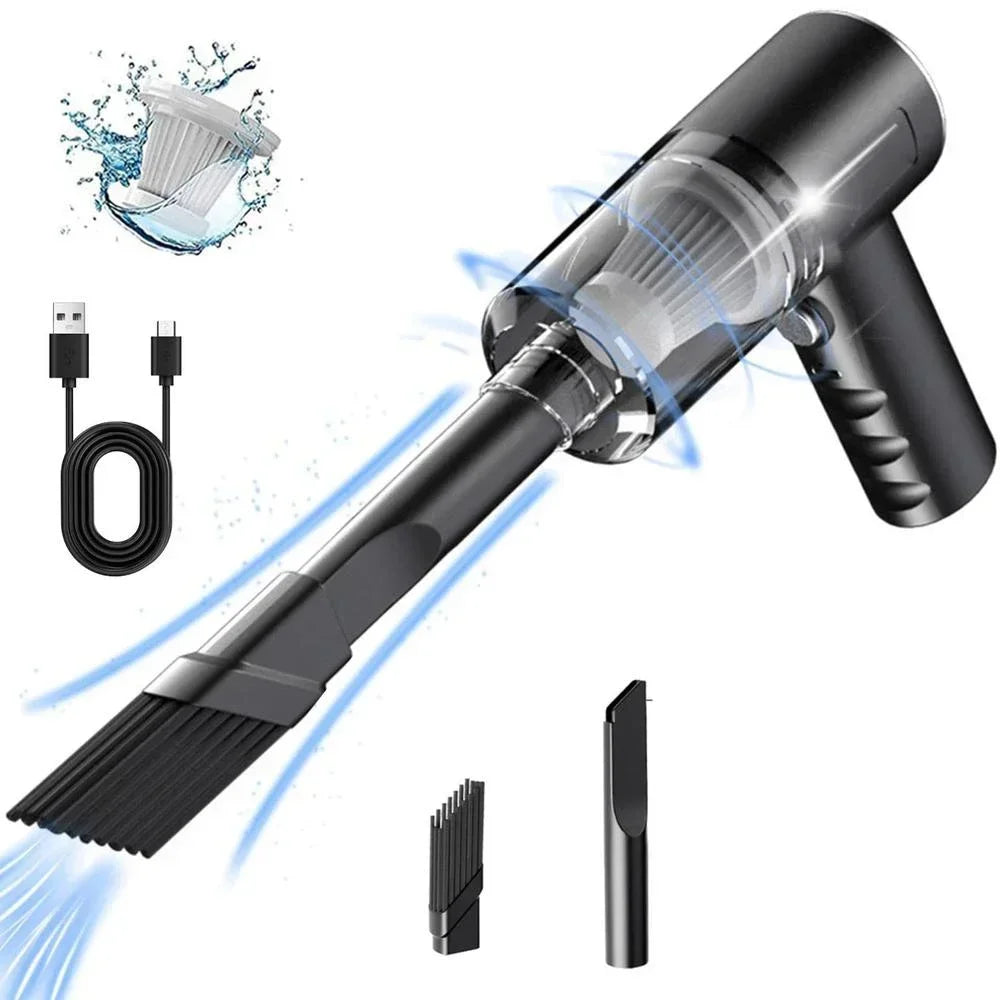 Cordless High-Power Car Vacuum Cleaner – USB Rechargeable