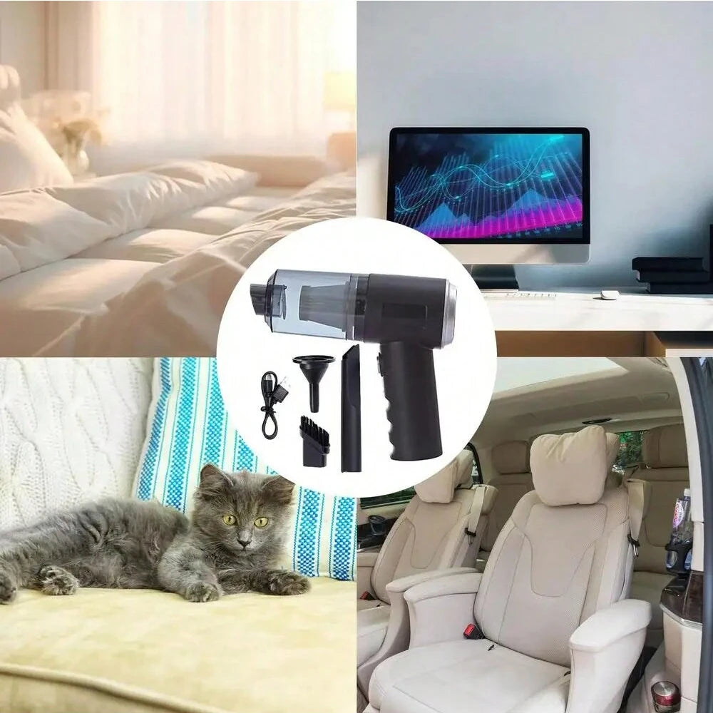 Cordless High-Power Car Vacuum Cleaner – USB Rechargeable