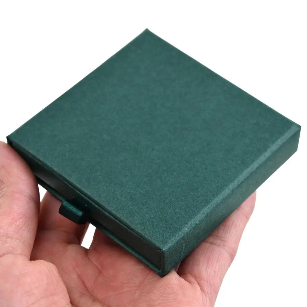 10x10x2cm Jewelry Necklace Box 16 Colors Square Pull-Out Style Travel Jewelry Box Storage Organizer Surprise Gift Packaging Case
