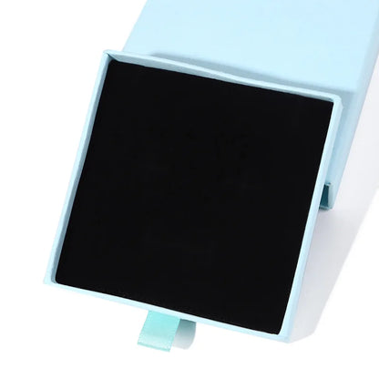 10x10x2cm Jewelry Necklace Box 16 Colors Square Pull-Out Style Travel Jewelry Box Storage Organizer Surprise Gift Packaging Case