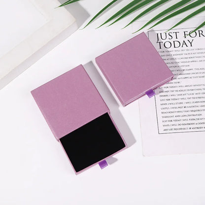 10x10x2cm Jewelry Necklace Box 16 Colors Square Pull-Out Style Travel Jewelry Box Storage Organizer Surprise Gift Packaging Case