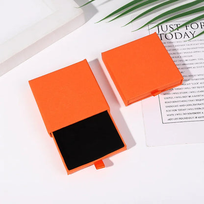 10x10x2cm Jewelry Necklace Box 16 Colors Square Pull-Out Style Travel Jewelry Box Storage Organizer Surprise Gift Packaging Case
