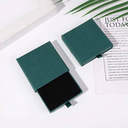 10x10x2cm Jewelry Necklace Box 16 Colors Square Pull-Out Style Travel Jewelry Box Storage Organizer Surprise Gift Packaging Case